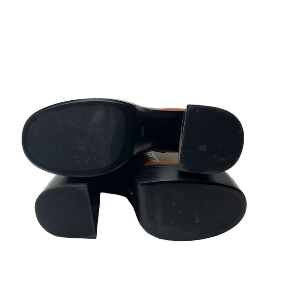 Zara | Platform Leather Heeled Ankle Boots in Brown 40 - Picture 8 of 12